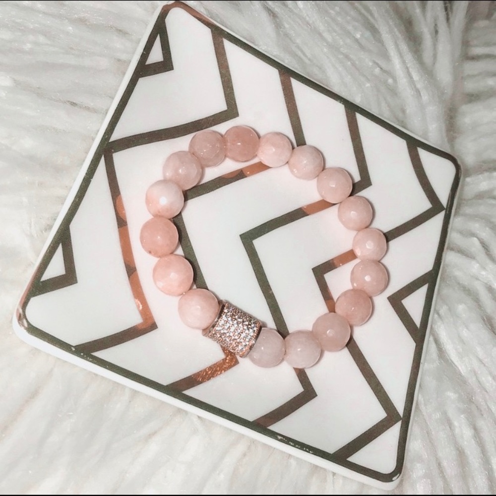PINK/GOLD BEADED BRACELET